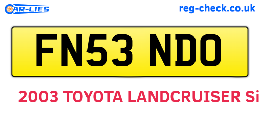 FN53NDO are the vehicle registration plates.