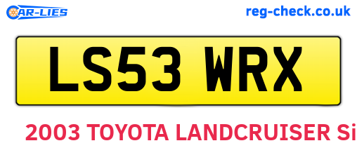 LS53WRX are the vehicle registration plates.