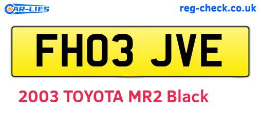 FH03JVE are the vehicle registration plates.