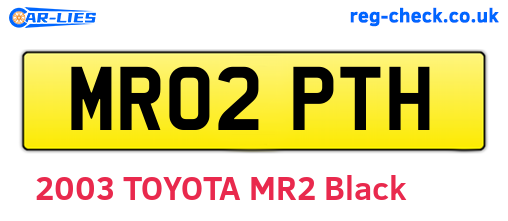 MR02PTH are the vehicle registration plates.