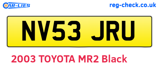 NV53JRU are the vehicle registration plates.