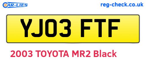 YJ03FTF are the vehicle registration plates.