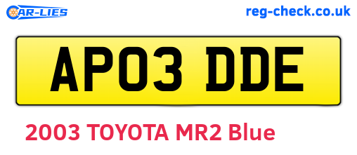 AP03DDE are the vehicle registration plates.