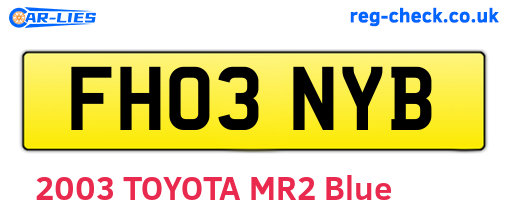 FH03NYB are the vehicle registration plates.