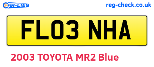 FL03NHA are the vehicle registration plates.