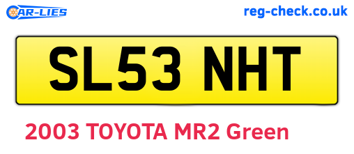 SL53NHT are the vehicle registration plates.