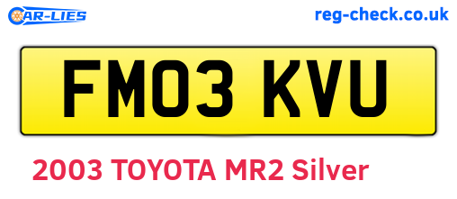 FM03KVU are the vehicle registration plates.