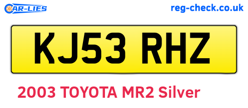 KJ53RHZ are the vehicle registration plates.