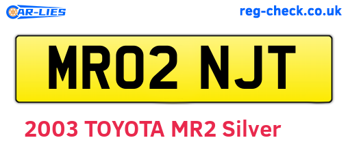 MR02NJT are the vehicle registration plates.