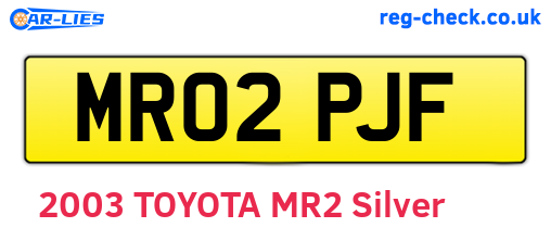 MR02PJF are the vehicle registration plates.