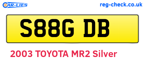 S88GDB are the vehicle registration plates.
