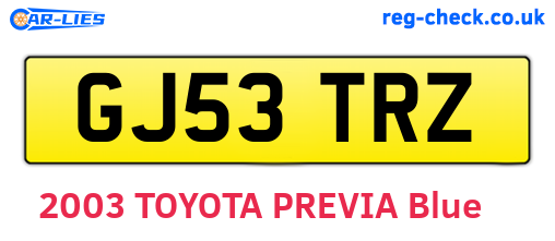 GJ53TRZ are the vehicle registration plates.