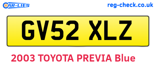 GV52XLZ are the vehicle registration plates.