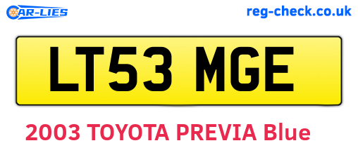 LT53MGE are the vehicle registration plates.