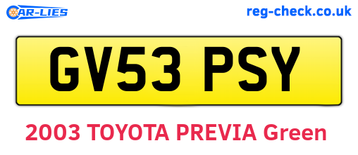 GV53PSY are the vehicle registration plates.