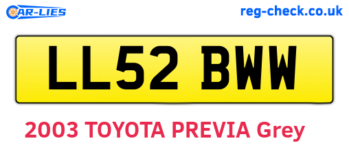 LL52BWW are the vehicle registration plates.
