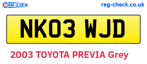 NK03WJD are the vehicle registration plates.