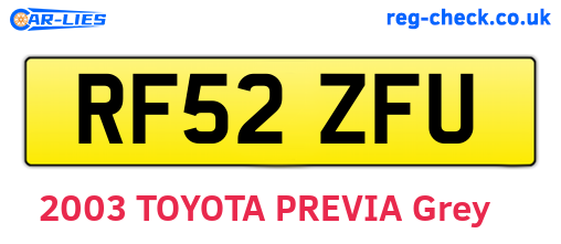 RF52ZFU are the vehicle registration plates.