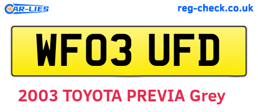 WF03UFD are the vehicle registration plates.