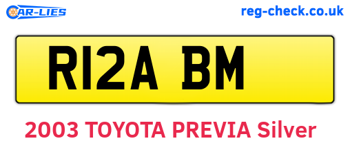 R12ABM are the vehicle registration plates.