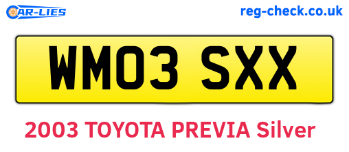 WM03SXX are the vehicle registration plates.