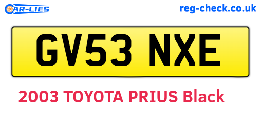 GV53NXE are the vehicle registration plates.