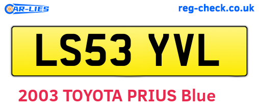 LS53YVL are the vehicle registration plates.