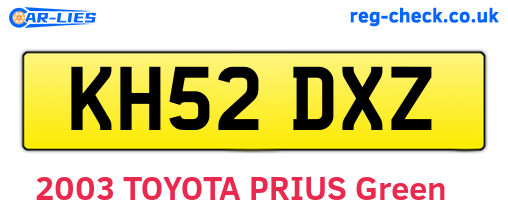 KH52DXZ are the vehicle registration plates.