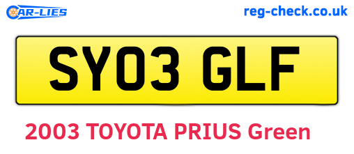SY03GLF are the vehicle registration plates.