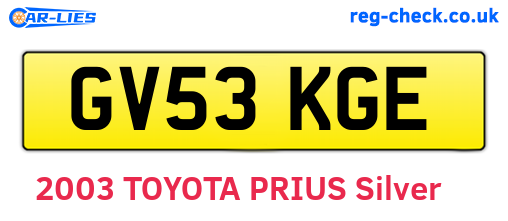 GV53KGE are the vehicle registration plates.