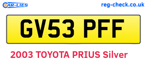 GV53PFF are the vehicle registration plates.
