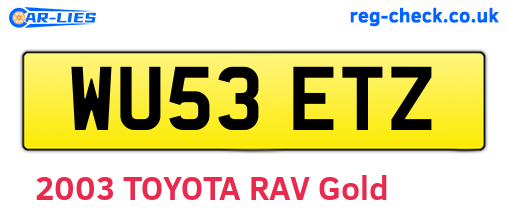 WU53ETZ are the vehicle registration plates.