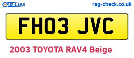 FH03JVC are the vehicle registration plates.
