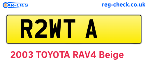 R2WTA are the vehicle registration plates.
