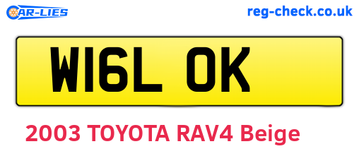 W16LOK are the vehicle registration plates.