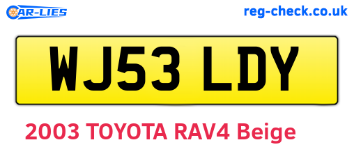 WJ53LDY are the vehicle registration plates.