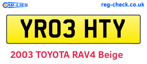 YR03HTY are the vehicle registration plates.