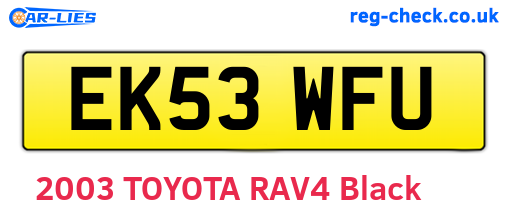 EK53WFU are the vehicle registration plates.