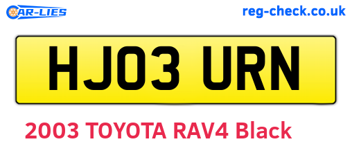 HJ03URN are the vehicle registration plates.