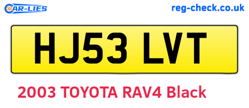 HJ53LVT are the vehicle registration plates.