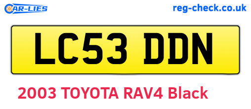 LC53DDN are the vehicle registration plates.