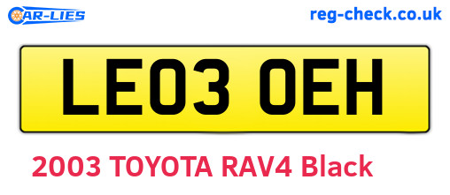 LE03OEH are the vehicle registration plates.