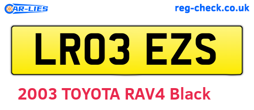 LR03EZS are the vehicle registration plates.