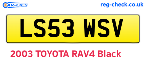 LS53WSV are the vehicle registration plates.