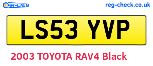LS53YVP are the vehicle registration plates.
