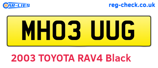 MH03UUG are the vehicle registration plates.