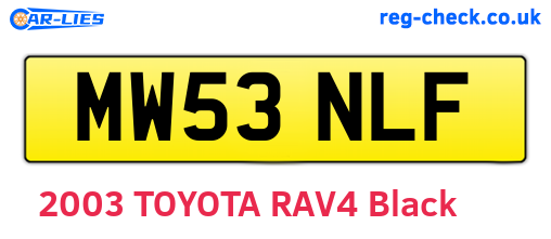 MW53NLF are the vehicle registration plates.