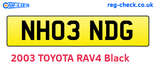 NH03NDG are the vehicle registration plates.