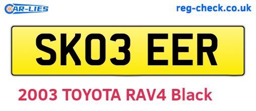 SK03EER are the vehicle registration plates.