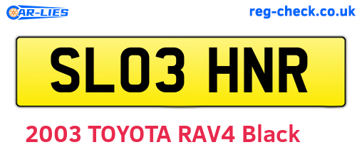 SL03HNR are the vehicle registration plates.